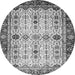 Round Abstract Gray Modern Rug, abs3086gry