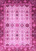 Machine Washable Abstract Pink Modern Rug, wshabs3086pnk