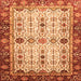 Square Abstract Orange Modern Rug, abs3086org