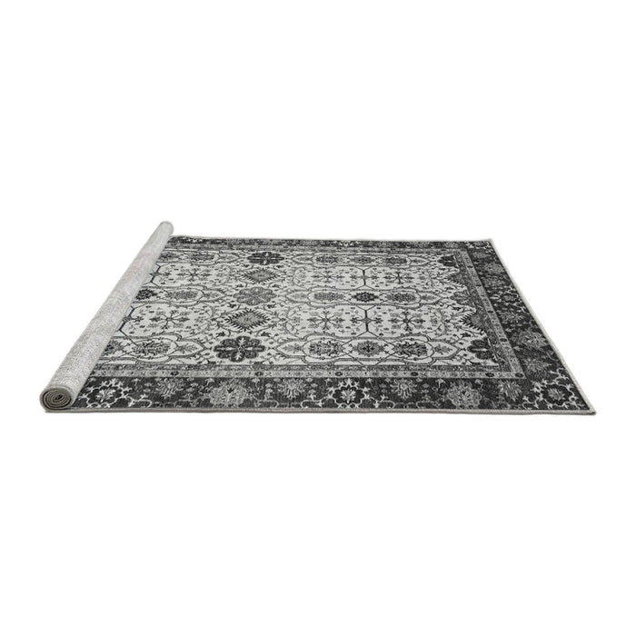 Sideview of Machine Washable Abstract Gray Modern Rug, wshabs3086gry