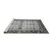 Sideview of Machine Washable Abstract Gray Modern Rug, wshabs3086gry