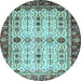 Round Machine Washable Abstract Light Blue Modern Rug, wshabs3086lblu