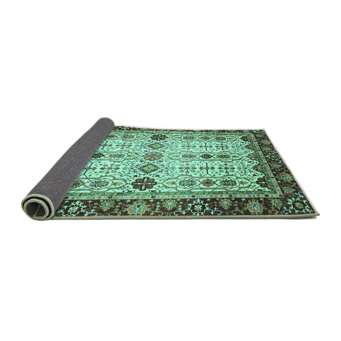 Sideview of Abstract Turquoise Modern Rug, abs3086turq