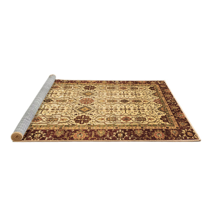 Sideview of Machine Washable Abstract Brown Modern Rug, wshabs3086brn