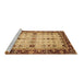 Sideview of Machine Washable Abstract Brown Modern Rug, wshabs3086brn