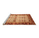 Sideview of Machine Washable Abstract Orange Modern Area Rugs, wshabs3086org