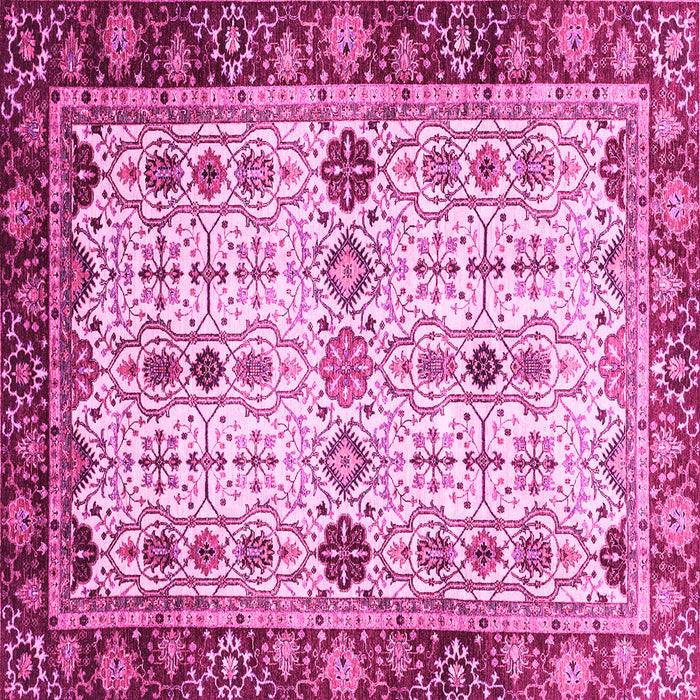 Square Machine Washable Abstract Pink Modern Rug, wshabs3086pnk