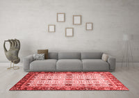 Machine Washable Abstract Red Modern Rug, wshabs3086red