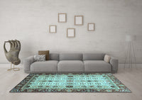 Machine Washable Abstract Light Blue Modern Rug, wshabs3086lblu