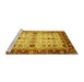 Sideview of Machine Washable Abstract Yellow Modern Rug, wshabs3086yw