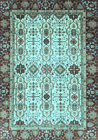 Abstract Light Blue Modern Rug, abs3086lblu