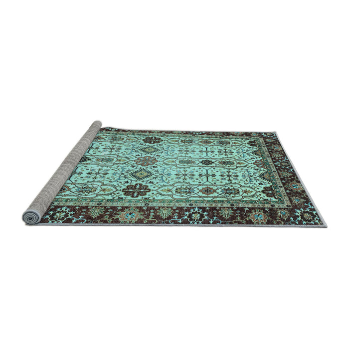 Sideview of Machine Washable Abstract Light Blue Modern Rug, wshabs3086lblu