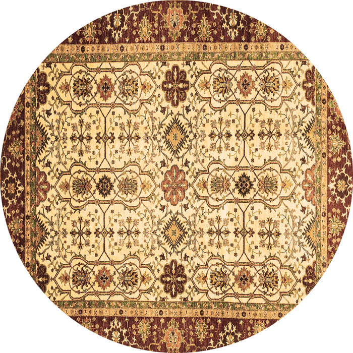 Round Machine Washable Abstract Brown Modern Rug, wshabs3086brn