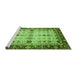 Sideview of Machine Washable Abstract Green Modern Area Rugs, wshabs3086grn