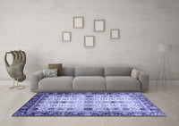 Machine Washable Abstract Blue Modern Rug, wshabs3086blu