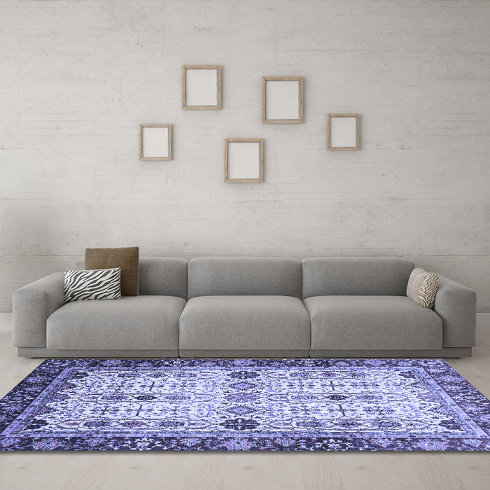 Machine Washable Abstract Blue Modern Rug in a Living Room, wshabs3086blu