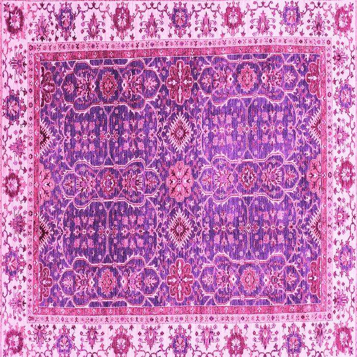 Square Abstract Pink Modern Rug, abs3087pnk
