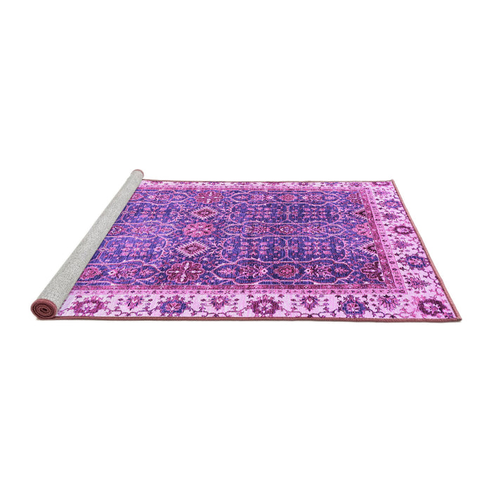 Sideview of Machine Washable Abstract Purple Modern Area Rugs, wshabs3087pur
