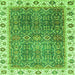 Square Abstract Green Modern Rug, abs3087grn