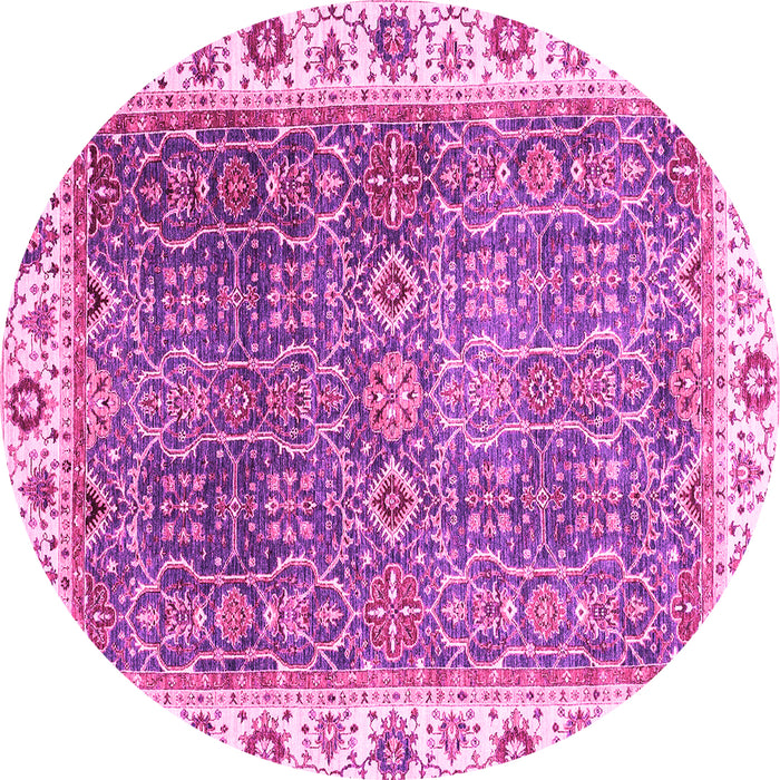 Round Abstract Pink Modern Rug, abs3087pnk
