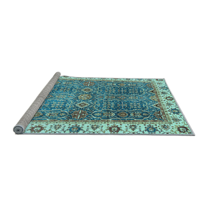 Sideview of Machine Washable Abstract Light Blue Modern Rug, wshabs3087lblu