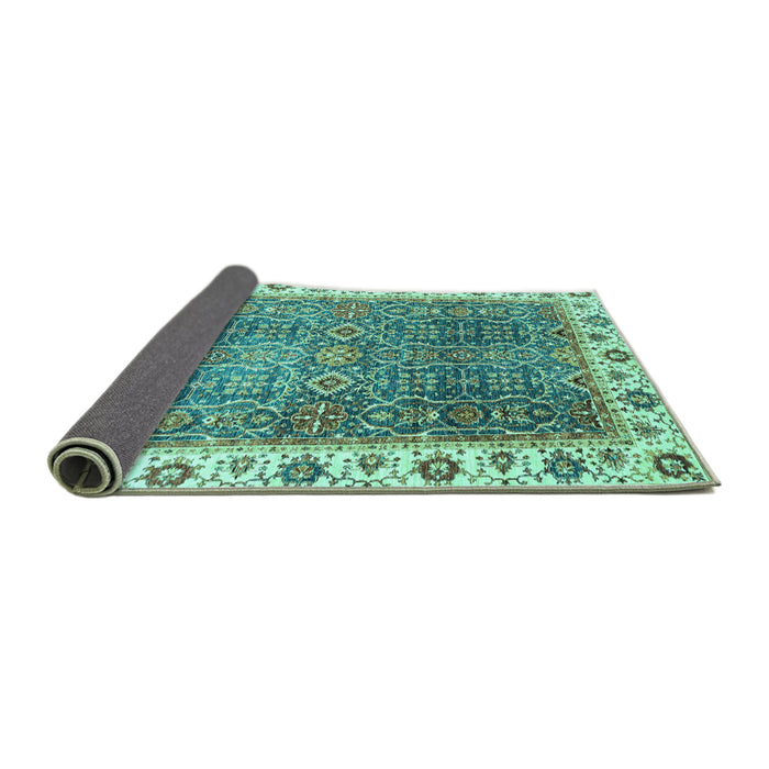 Sideview of Abstract Turquoise Modern Rug, abs3087turq