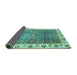 Sideview of Abstract Turquoise Modern Rug, abs3087turq