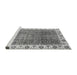 Sideview of Machine Washable Abstract Gray Modern Rug, wshabs3087gry