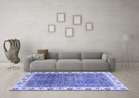 Machine Washable Abstract Blue Modern Rug, wshabs3087blu