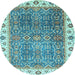 Round Machine Washable Abstract Light Blue Modern Rug, wshabs3087lblu