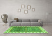 Machine Washable Abstract Green Modern Area Rugs in a Living Room,, wshabs3087grn