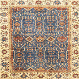 Square Abstract Yellow Modern Rug, abs3087