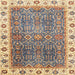 Square Abstract Yellow Modern Rug, abs3087