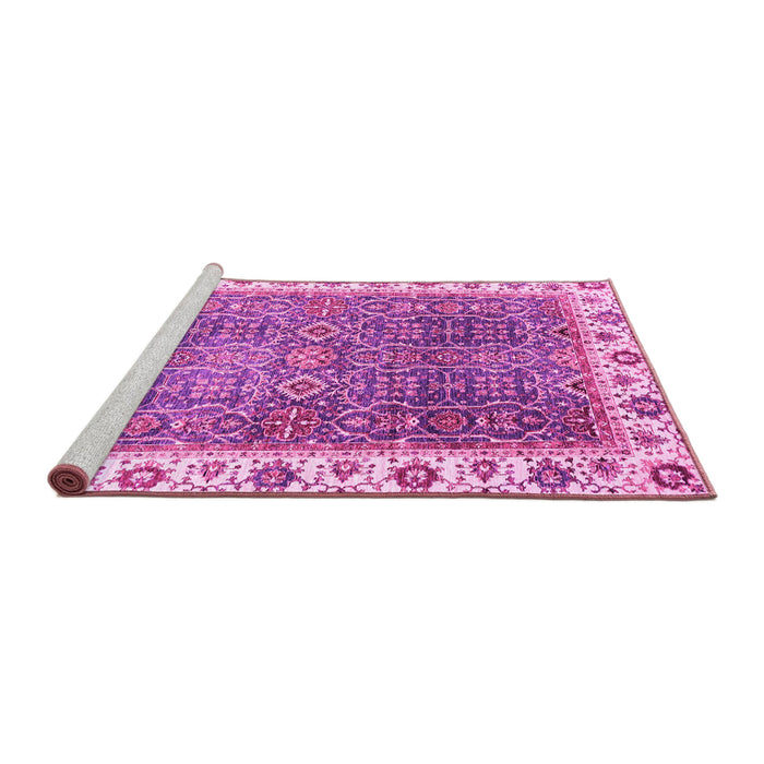 Sideview of Machine Washable Abstract Pink Modern Rug, wshabs3087pnk