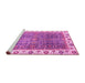 Sideview of Machine Washable Abstract Pink Modern Rug, wshabs3087pnk