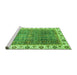 Sideview of Machine Washable Abstract Green Modern Area Rugs, wshabs3087grn