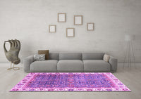 Machine Washable Abstract Purple Modern Rug, wshabs3087pur