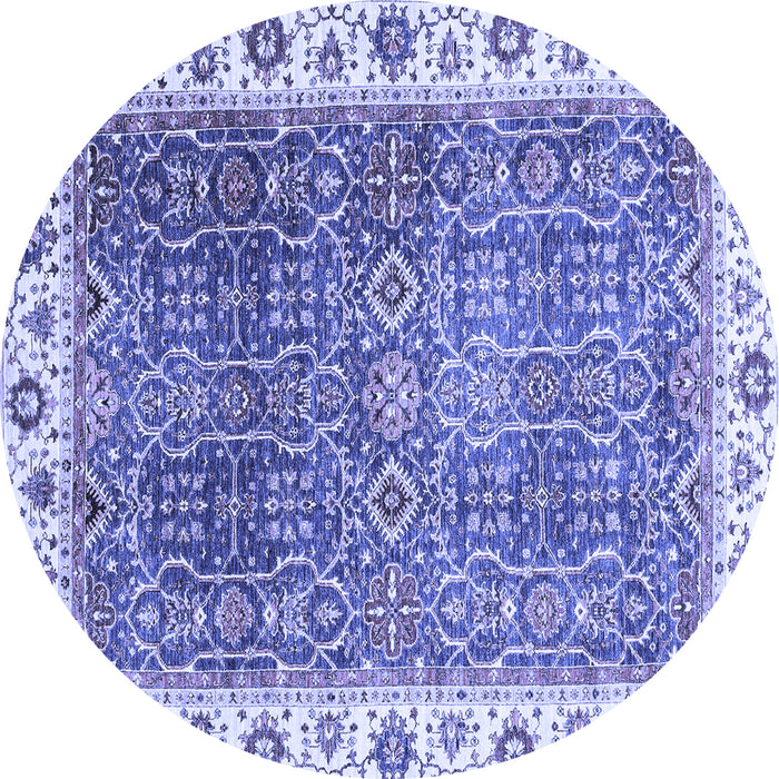 Round Abstract Blue Modern Rug, abs3087blu