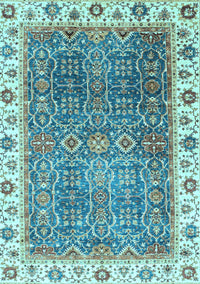 Abstract Light Blue Modern Rug, abs3087lblu