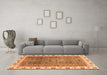 Machine Washable Abstract Orange Modern Area Rugs in a Living Room, wshabs3087org