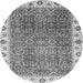 Round Abstract Gray Modern Rug, abs3087gry