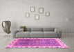 Machine Washable Abstract Pink Modern Rug in a Living Room, wshabs3087pnk