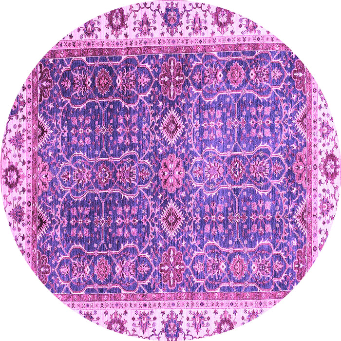 Round Machine Washable Abstract Purple Modern Area Rugs, wshabs3087pur
