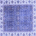 Square Abstract Blue Modern Rug, abs3087blu