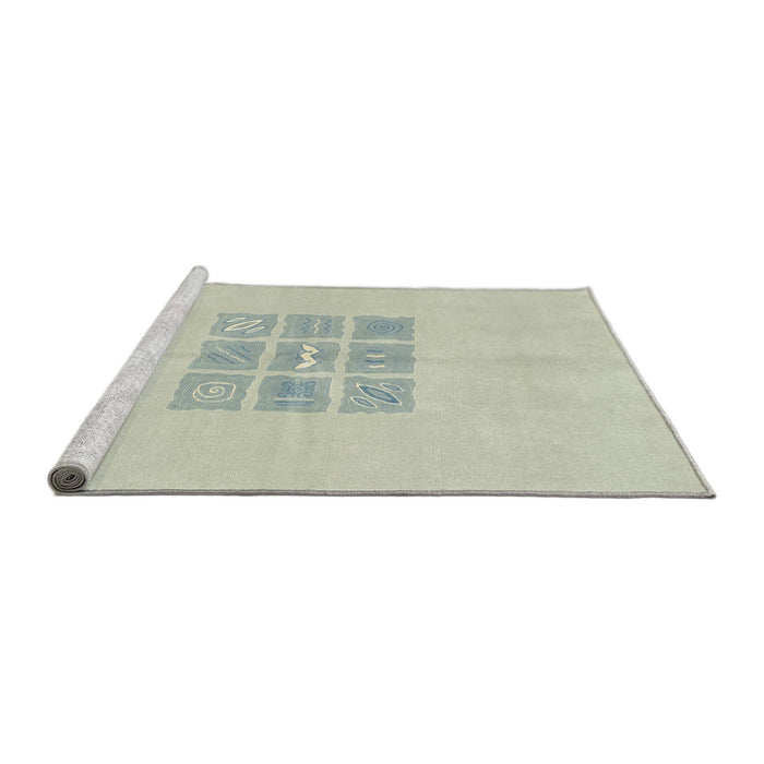 Sideview of Machine Washable Abstract Pale Silver Gray Rug, wshabs3088