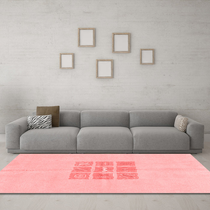 Modern Red Washable Rugs