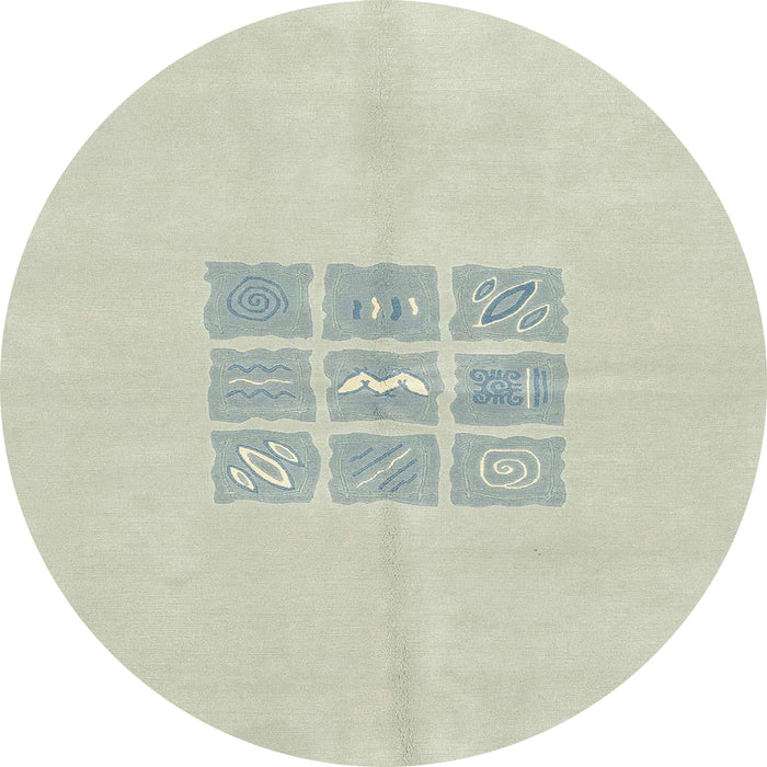 Round Machine Washable Abstract Pale Silver Gray Rug, wshabs3088