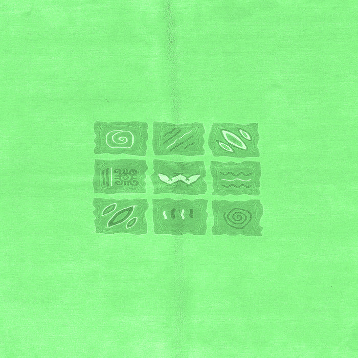 Square Abstract Emerald Green Modern Rug, abs3088emgrn