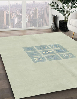 Abstract Pale Silver Gray Modern Rug in Family Room, abs3088