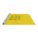 Sideview of Machine Washable Abstract Yellow Modern Rug, wshabs3088yw